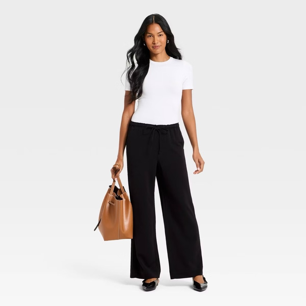 a new day Women's Black Wide-Leg Pants